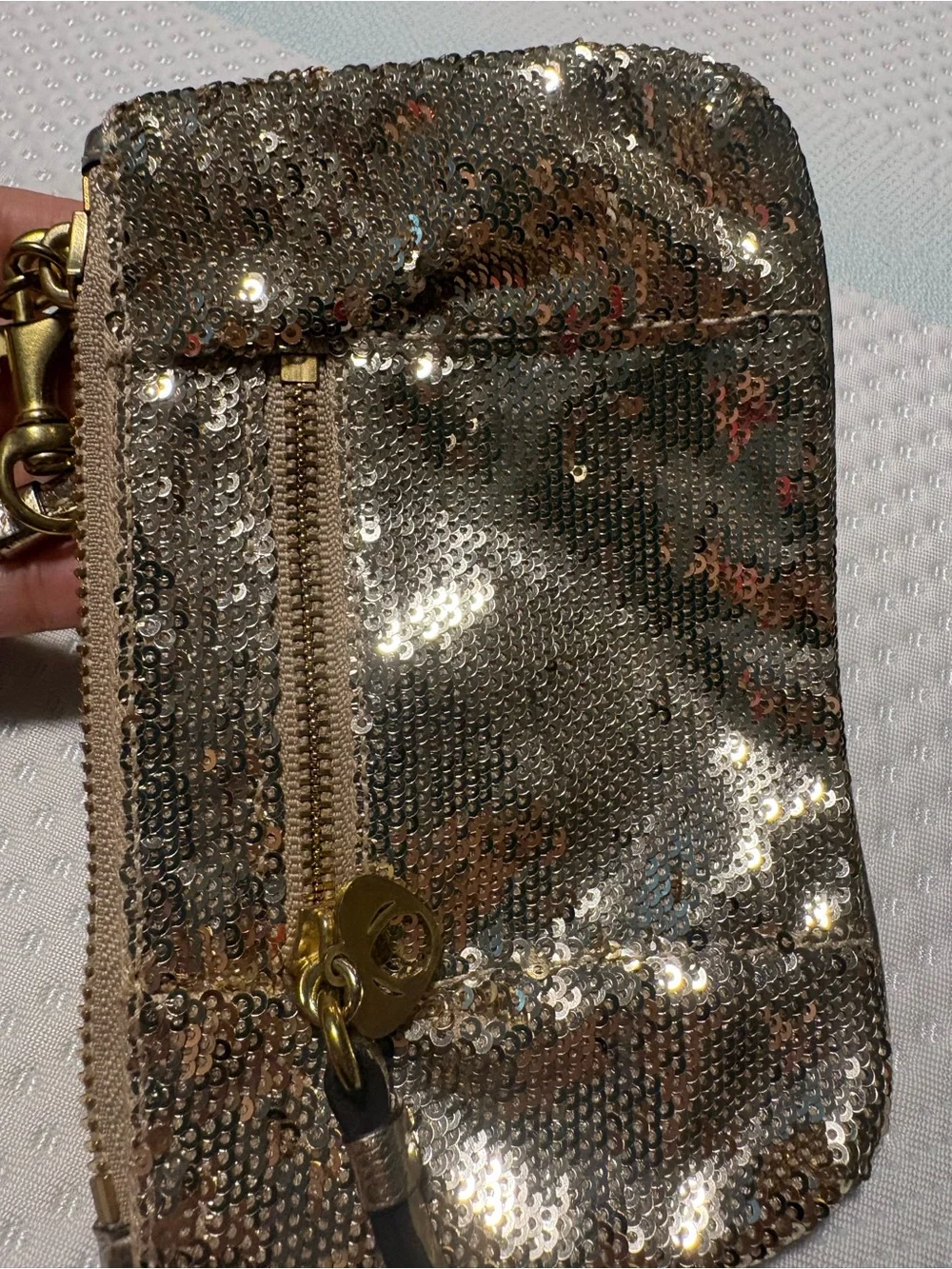 Coach Gold Sequin Wristlet Clutch - Picture 9 of 9